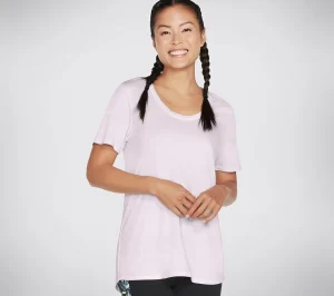 Best Sale Diamond Wash Hatha Scoop Neck Tunic Tee Dame Tøj