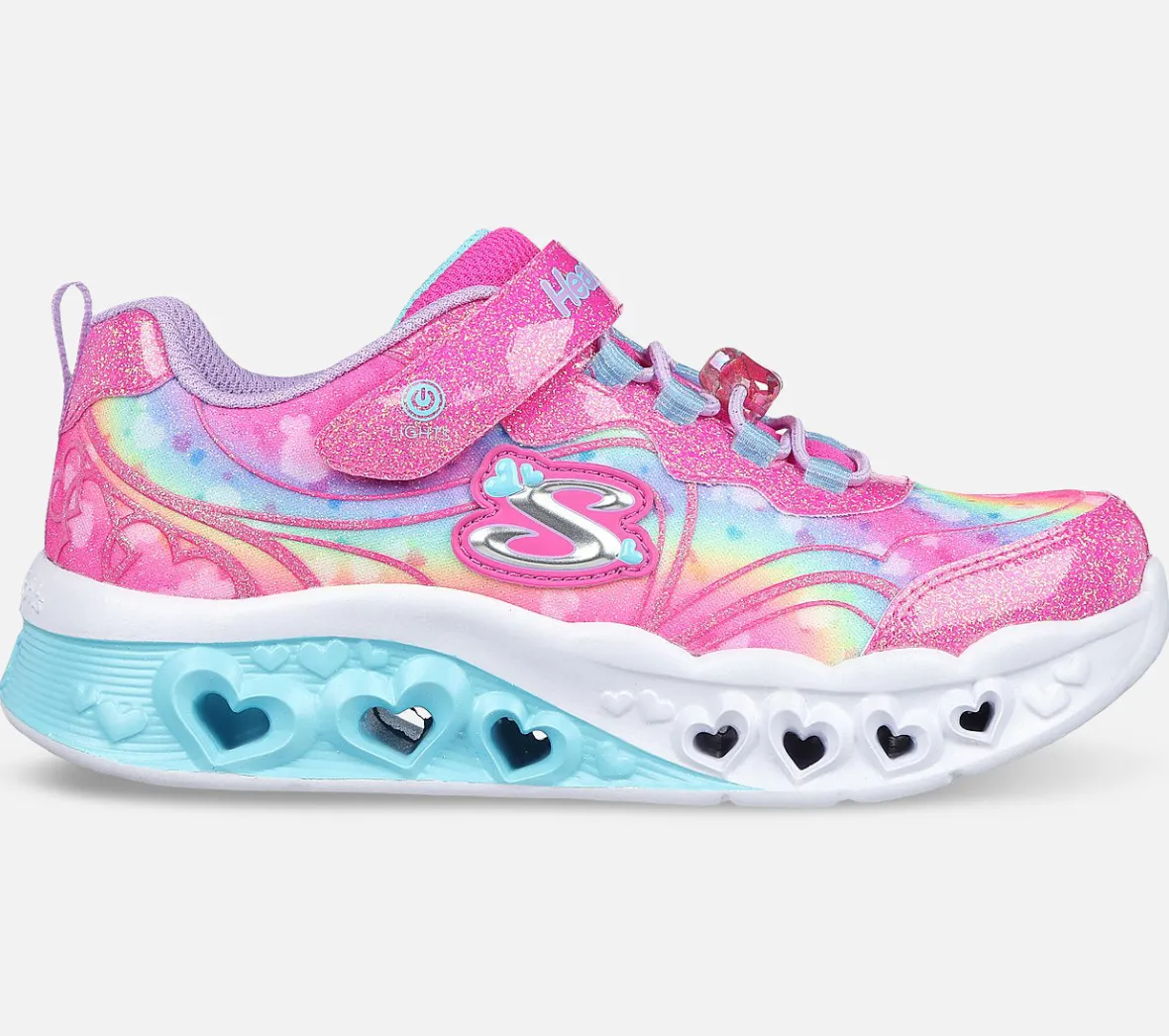 flutter_heart_lights__gro_0-1.webp Online Flutter Heart Lights - Groovy Swirl Børn Sko